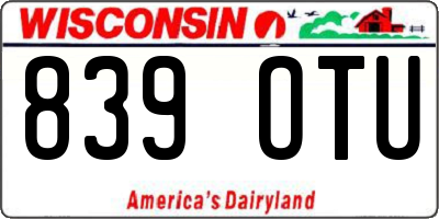 WI license plate 839OTU