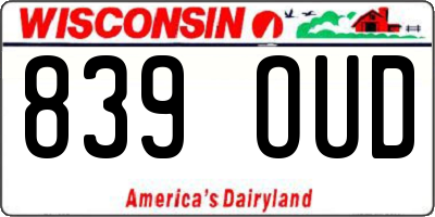 WI license plate 839OUD