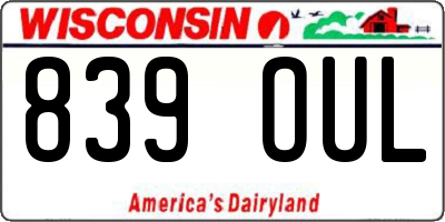 WI license plate 839OUL