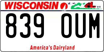 WI license plate 839OUM