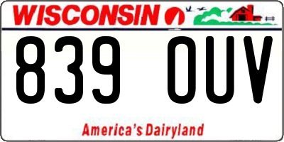 WI license plate 839OUV