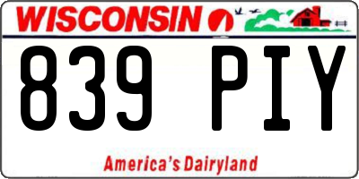 WI license plate 839PIY