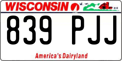 WI license plate 839PJJ