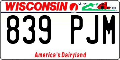 WI license plate 839PJM