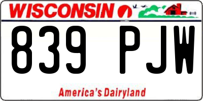 WI license plate 839PJW