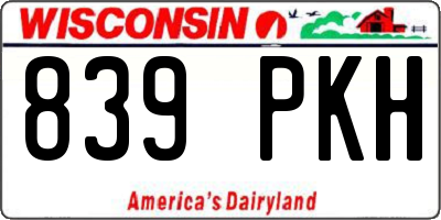 WI license plate 839PKH