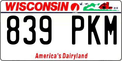 WI license plate 839PKM
