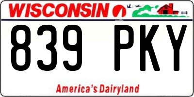 WI license plate 839PKY