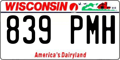 WI license plate 839PMH