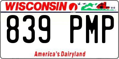 WI license plate 839PMP