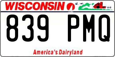 WI license plate 839PMQ