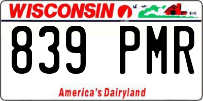 WI license plate 839PMR