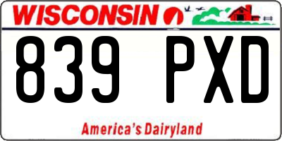 WI license plate 839PXD