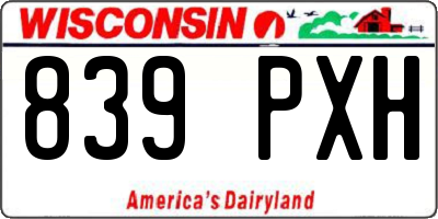 WI license plate 839PXH