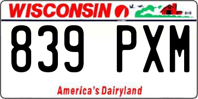 WI license plate 839PXM