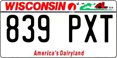 WI license plate 839PXT