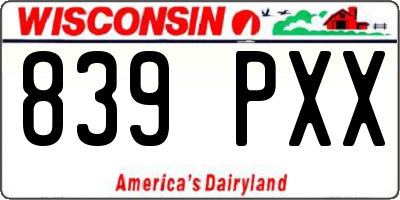 WI license plate 839PXX