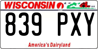 WI license plate 839PXY