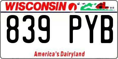WI license plate 839PYB