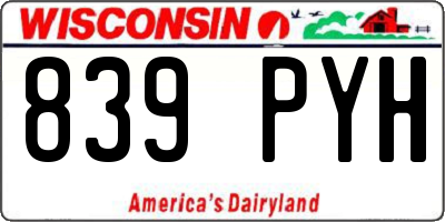 WI license plate 839PYH