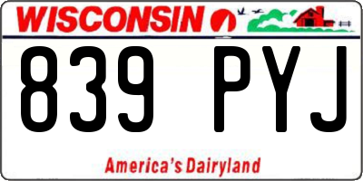 WI license plate 839PYJ
