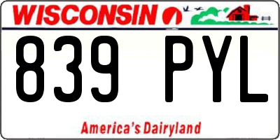 WI license plate 839PYL