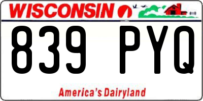 WI license plate 839PYQ