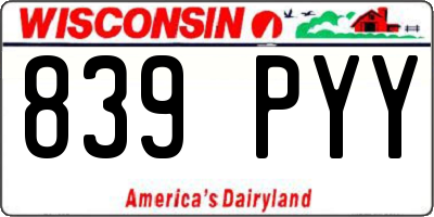 WI license plate 839PYY