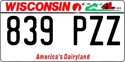 WI license plate 839PZZ