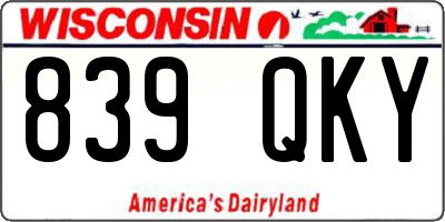 WI license plate 839QKY