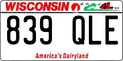 WI license plate 839QLE