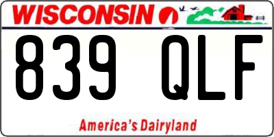 WI license plate 839QLF