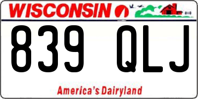 WI license plate 839QLJ