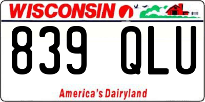 WI license plate 839QLU