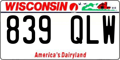 WI license plate 839QLW