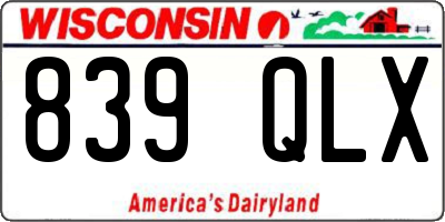 WI license plate 839QLX