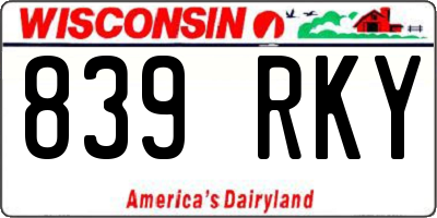 WI license plate 839RKY
