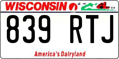 WI license plate 839RTJ