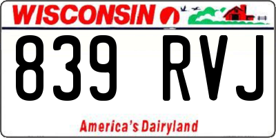 WI license plate 839RVJ