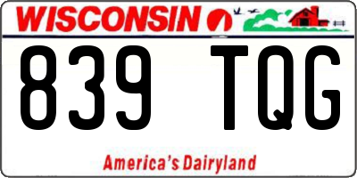 WI license plate 839TQG