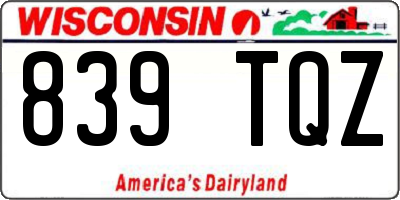 WI license plate 839TQZ