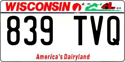 WI license plate 839TVQ