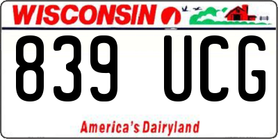 WI license plate 839UCG