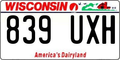 WI license plate 839UXH