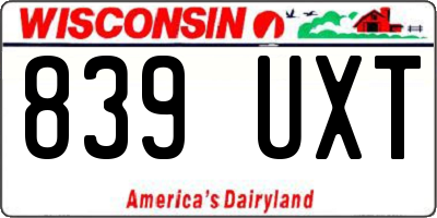 WI license plate 839UXT