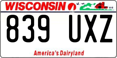 WI license plate 839UXZ