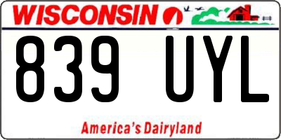 WI license plate 839UYL