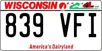 WI license plate 839VFI