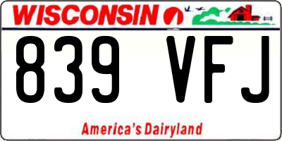 WI license plate 839VFJ