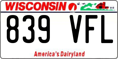 WI license plate 839VFL